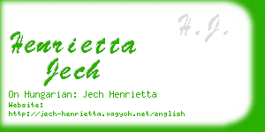 henrietta jech business card